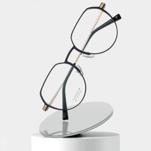 Quality Aluminum Magnesium Titanium Frame Glasses , Custom Lens Round Prescription Glasses wholesale