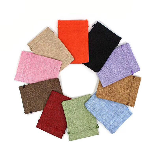 15*17cm Reusable Canvas Drawstring Bags Pocket For Gift Jewelry