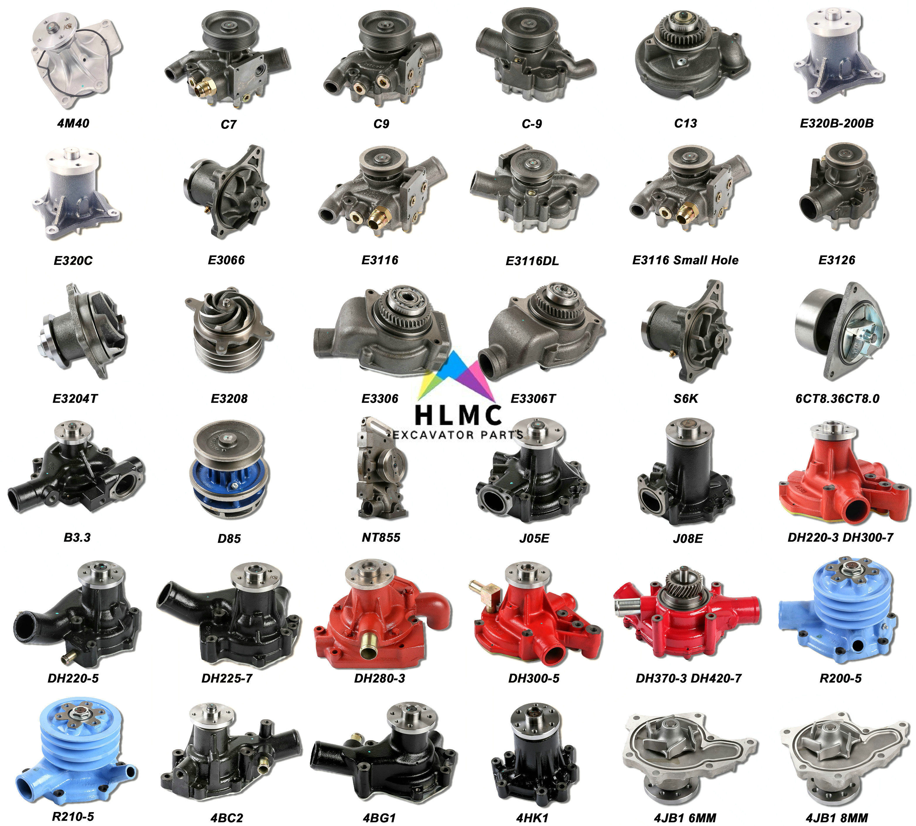 6735-61-1500 Factory Price Excavator Engine Spare Parts for PC200-6/6D102 Water Pump
