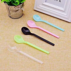 Quality 15cm Coloful PP Disposable Ice Cream Spoon For Dessert wholesale
