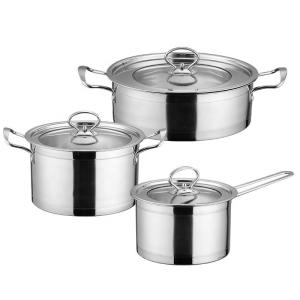 Quality New Design Cooking Set 6 Piece Kitchen Cookware 18/8 Stainless Steel Pans And Pots Set wholesale