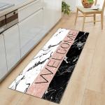 Long Square Marble Kitchen Floor Mats Stone Pattern Themed Doormat