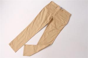 Quality Soft Touch Beige Men's Chino Casual Pants 97% Cotton 3% Spandex wholesale