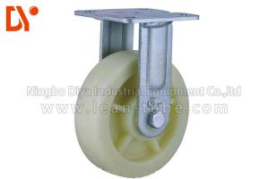 Quality Flat Industrial Caster Wheels Nylon Material White / Black Color Universal Style wholesale