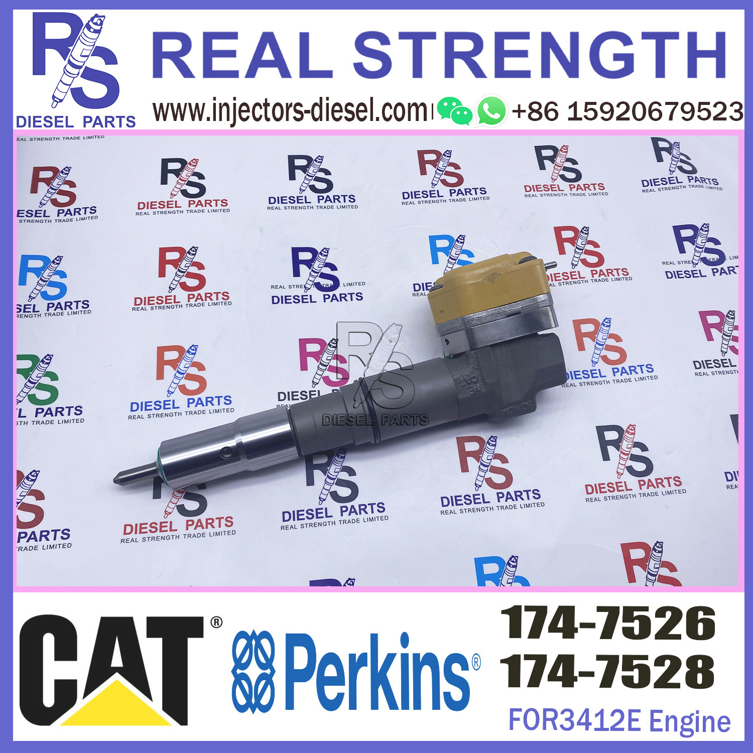 Diesel Engine Fuel Injector Excavator Accessories Diesel Motor Parts 1747526 174-7526 for Caterpillar CAT 3412E 651E 657