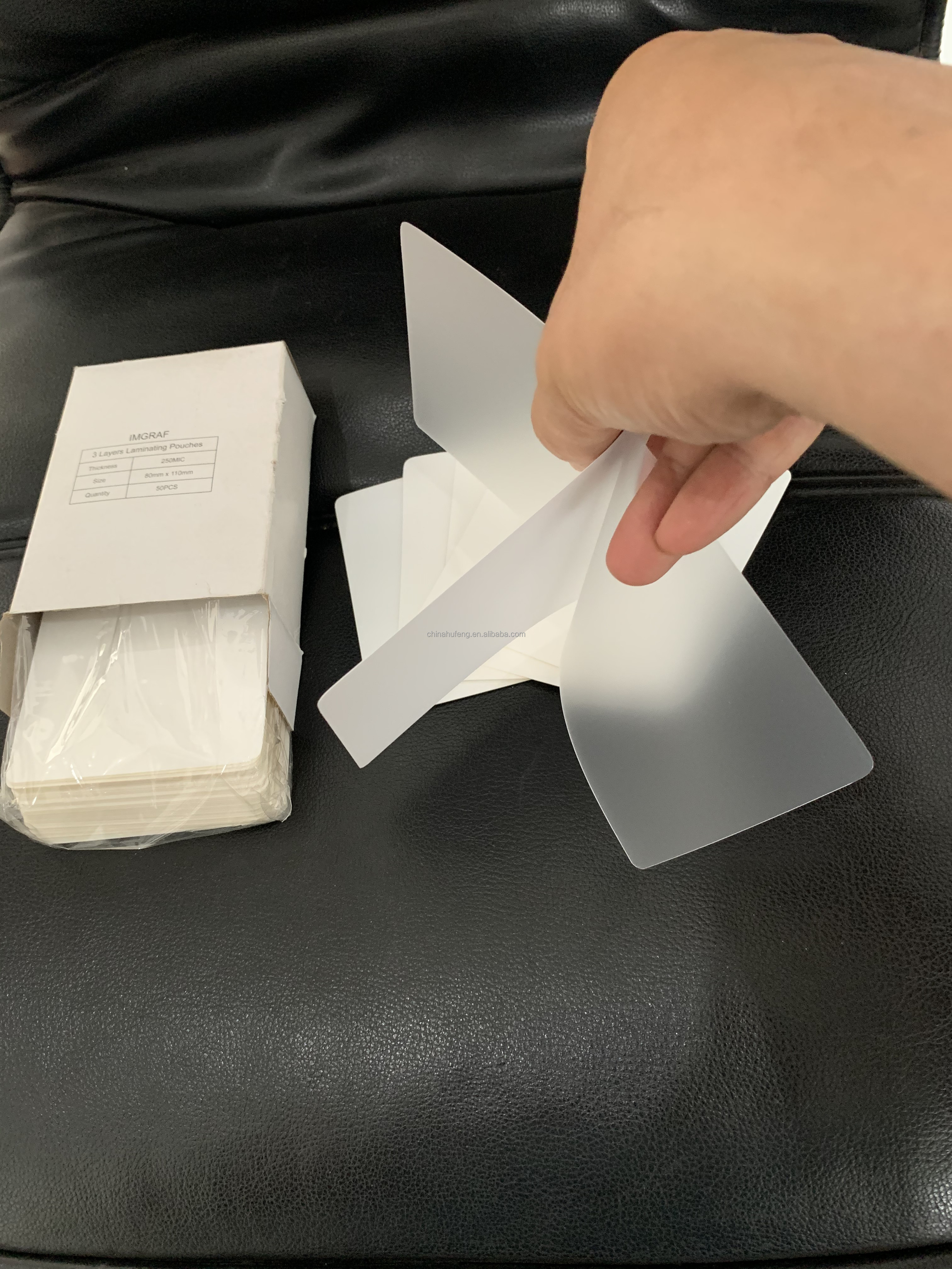 54x86mm ID CARD three 3 layers laminating pouches with White Inserts lamination pouch film sheets suppliers from China