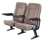 Aluminum Leg Folding Theatre Seats , Soft Light Grey Fabric Theater Chairs
