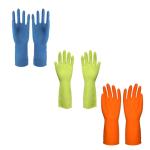 Yellow Spray Flocklined 30cm Household Cleaning Gloves