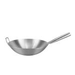 Sanding Single Handle Kitchen Wok Pan Chinese Stainless Steel 201