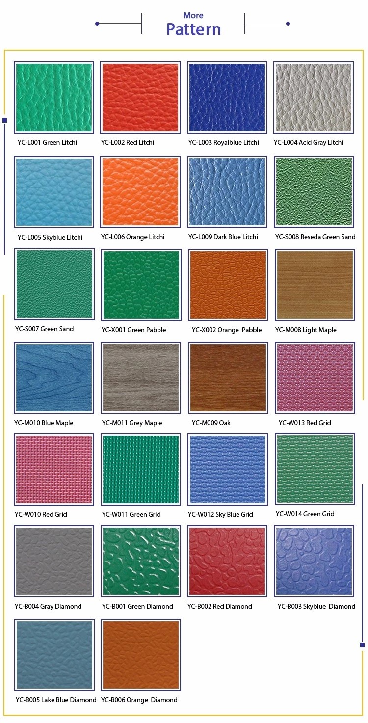 Aerobics Gym PVC Sports Flooring 3.5mm Anti Fatigue Colorful Waterproof