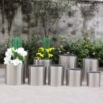 Metal round wall flower planter various sizes stainless steel flower pots