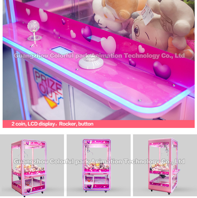 Glass Transparent Plush Dolls Crane Claw Machine Coin Operated Amusement Game Machine