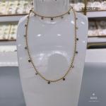 Blue Devil's Eye Gold Bead Chain Necklace 18k Gold Plated Stainless Steel