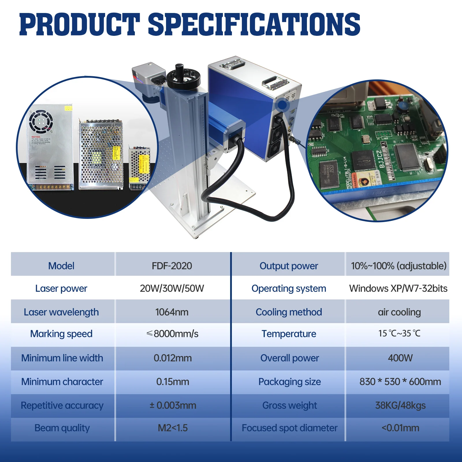 Raycus Max JPT Laser Marking Machine 30W 60W 100W for Stainless Steel Jewelry