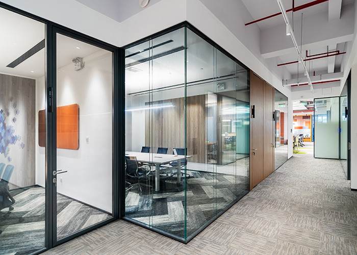 Premium Spaces Partition Wall Glass Solid Customized Privacy Office Space Sliding Door