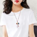 Handmade Healing Silvery Rock Crystal Quartz Necklace 23g