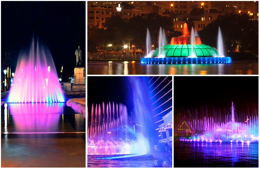IP68 LED Fountain Light DMX Control RGB 27W Waterproof With Nozzle