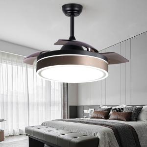 Quality Invisible Ventilador Ceiling Fan 42 Inch 52 Inch Dimmable Retractable Ceiling Fan With Light wholesale