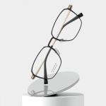 Non Prescription Titanium Cable Temple Eyeglasses Clear Lenses CE
