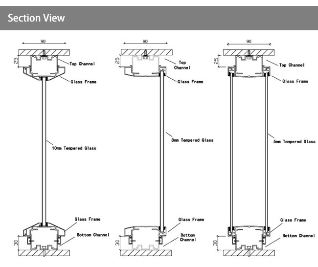 Fast Delivery Indoor Partition Wall Glazed Elegant Easy Installation Customized Size Color Design