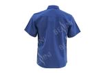 Men's 65%Polyester 35%Cotton Poplin Work Shirt Short Sleeve Blue