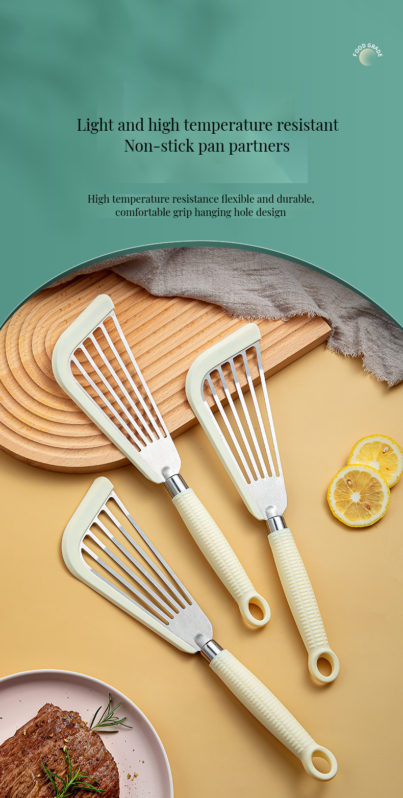 Versatile Stainless Steel Slotted Fish Spatula Heat Resistant Turner for Nonstick Cookware
