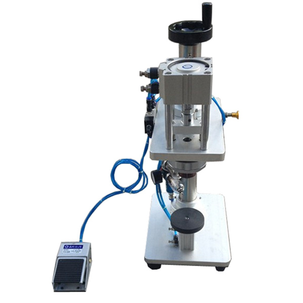 Pneumatic Automatic Perfume Bottle Crimping Machine For Metal Cap Press