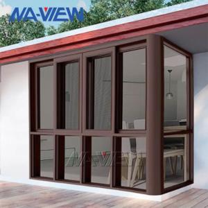 Quality Guangdong NAVIEW Best Prices Aluminium Floor To Ceiling Windows Horizontal Slide Wooden Design Sliding Window wholesale