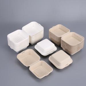 Quality 8'' 9&quot; Clamshell Food Containers Sugarcane Food Box Bio Take Away Burger Box wholesale