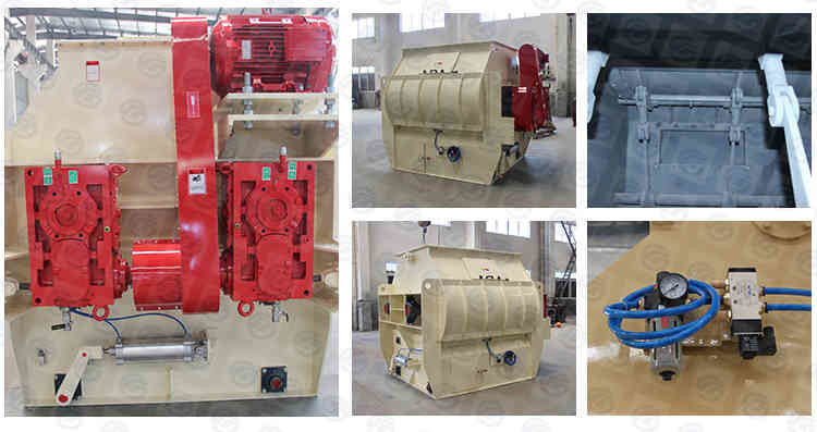 30kw Double Shaft Paddle Mixer Poultry Feed Mixer Machine For Feed Mill