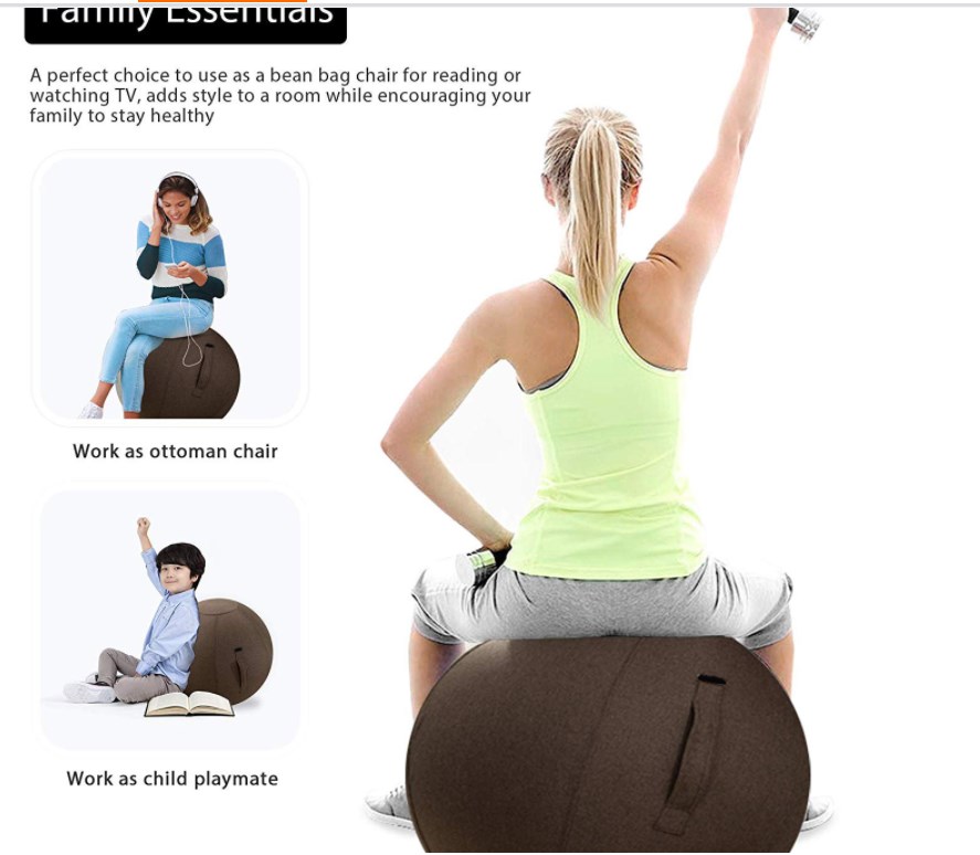 Improve Your Office Fitness with 55cm Yoga Ball Cover Exercise Inflatable Pvc Ball