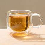 Clear Insulated Double Walled Glass Espresso Cups 75ml Mouth Blown 2.6 Ounce