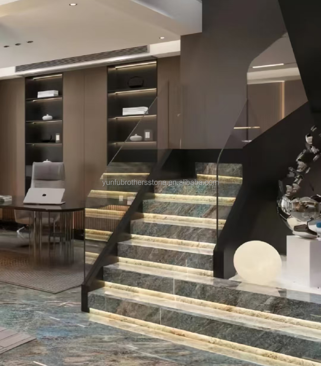 Amazon Blue Luxury Stone Polished Slab for Villa and Hotel Interior Design Inspiration