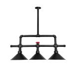 Vintage industrial wind and water pipe chandelier creative three end restaurant