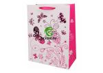 Creative Cosmetic Paper Bag , Embossing Gold Foil Recycled Paper Grocery Bags