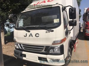 Quality 1-4 Ton JAC 4x2 Light Refrigerator Van Truck / Dry Box Van Cargo Truck 3308 Mm Wheel Base wholesale