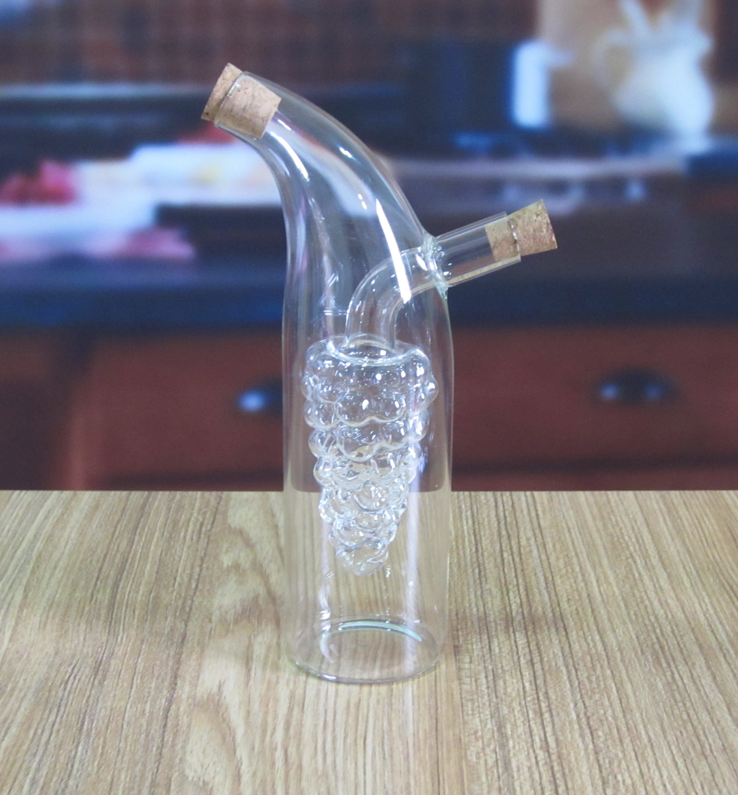 Double Layer Grape Shape Glass Canister With Lid For Oil