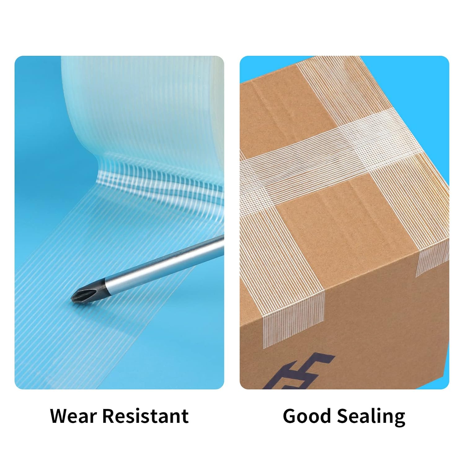 48mm Transparent Fiberglass Filament Tape For Holding Bi Directional Tape 0.15mm