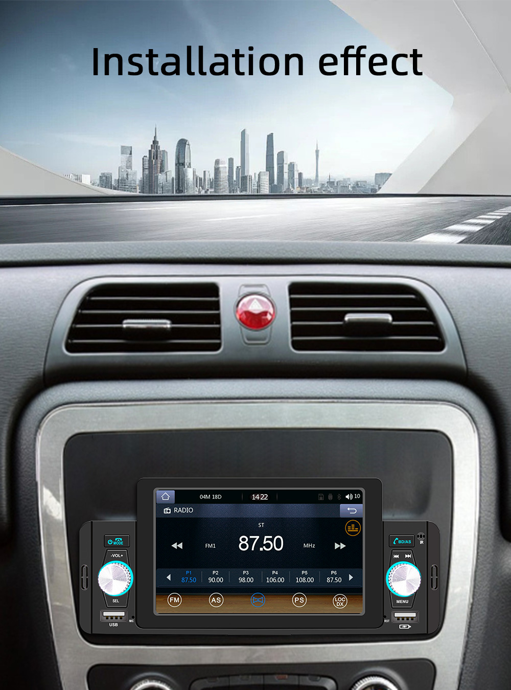 Universal 1 Din Car Mp5 Player 5 Inch BT5.1 Car Audio Stereo Wireless Carplay
