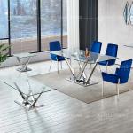 60x60x60cm Stainless Steel Side Tables Glass Top 0.24CBM No Folded