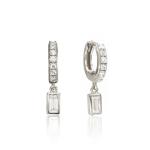 Gold Plated 925 Sterling Silver Dangle Earrings For Anniversary , Engagement