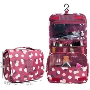 Quality 300D 420D PVC Makeup Travelling Storage Bag Rose Red Waterproof Toiletry Bag wholesale