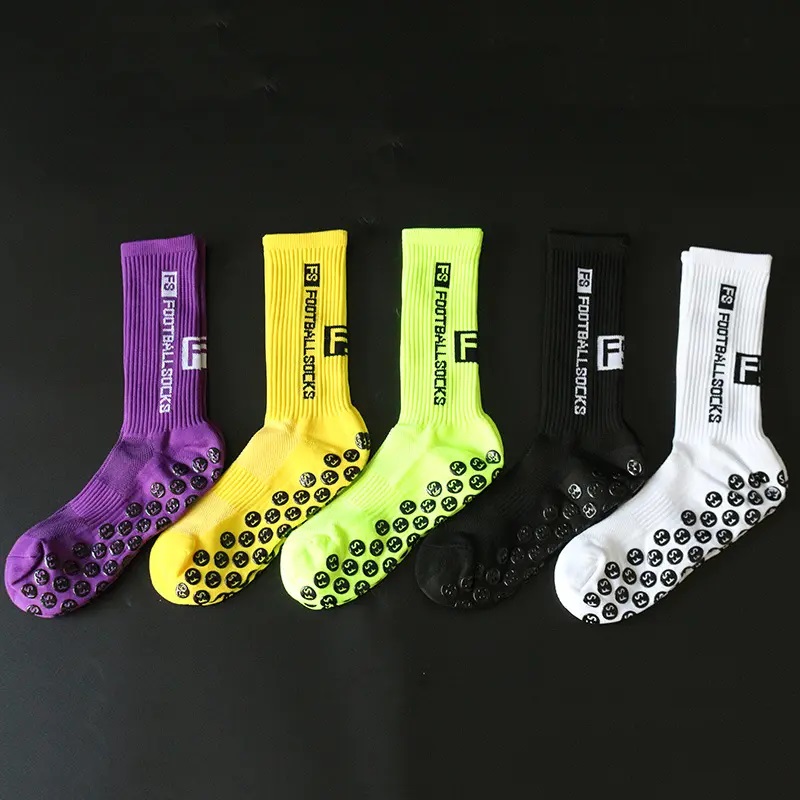 Non Slip Soccer Socks for Adults Long Tube Crew Sport Bottom Grip Anti-slip Socks