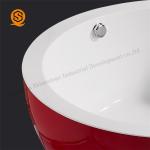 180cm Artificial Stone Bathtub Red Round Matte Waterproof Repairable 300C