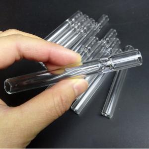 Quality Unbreakable Glass Chillum Pipe / All Clear Glass Water Pipe For Men wholesale