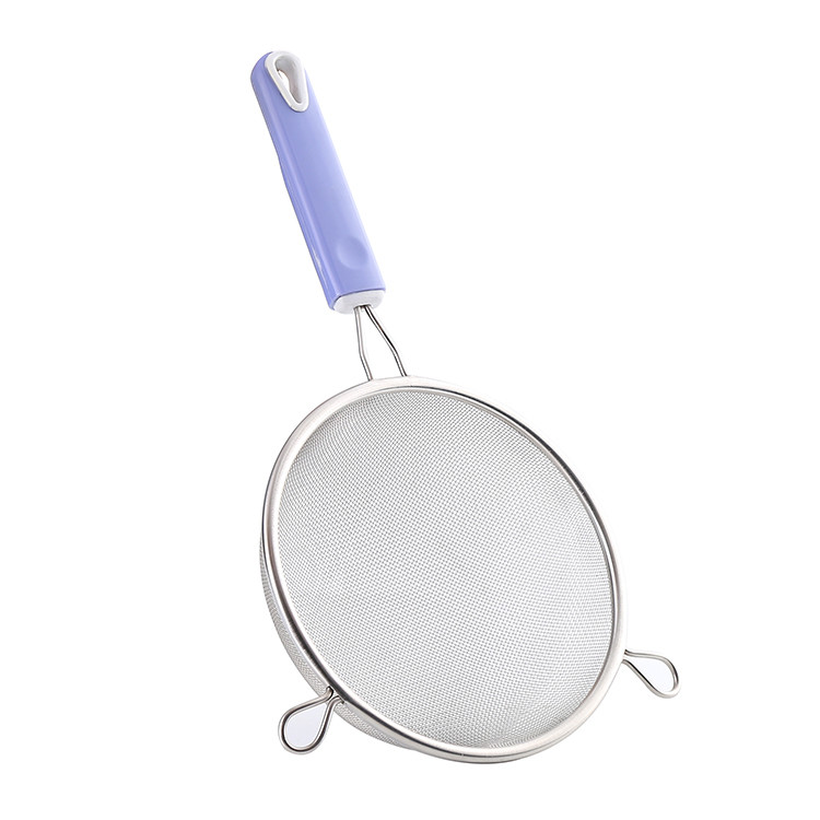 Kitchen utensils stainless steel coarse strainer with plastic handle