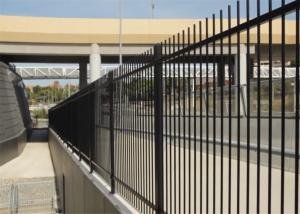 China Flat Top Tubular Steel Fence Panels 2100mm height x 2400mm Width Rails 40mm x 40mm upright 25mm x 25mm on sale