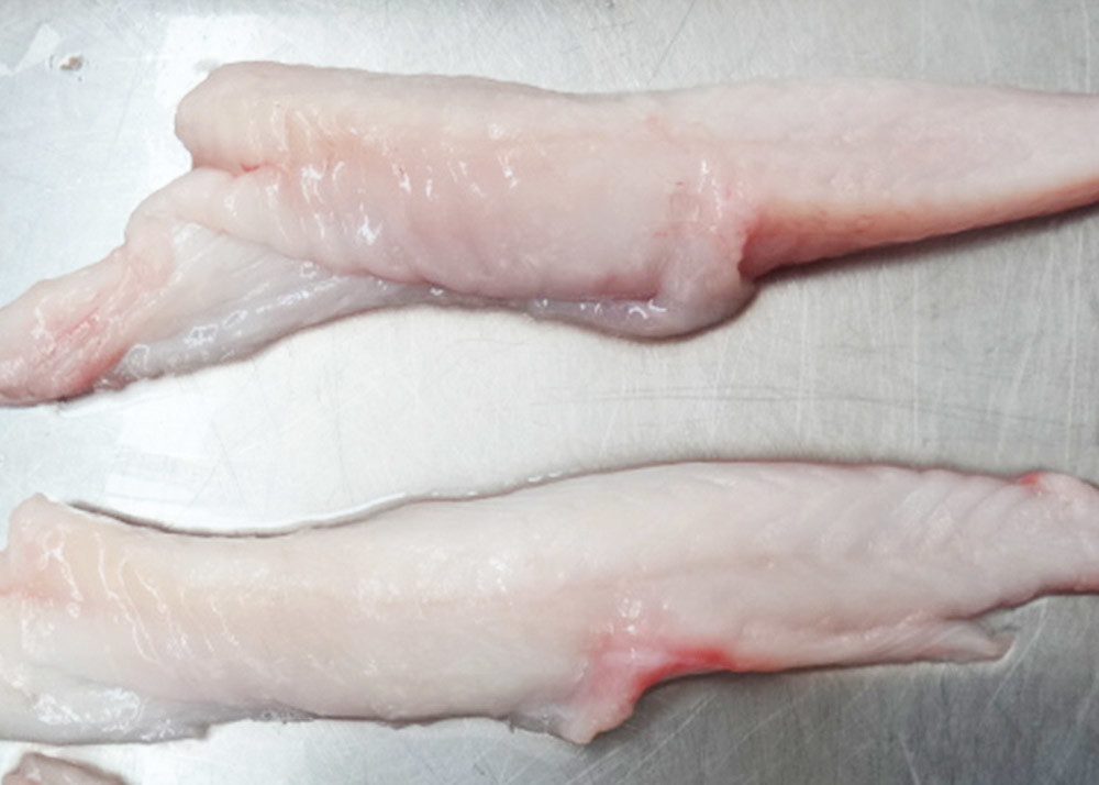 Brc Haccp Frozen Monkfish Tail IQF freezing process 50g - 80g Size