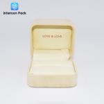 Flip Small Jewelry Packaging Boxes Polyurethane Flocking Cloth Clamshell Jewelry