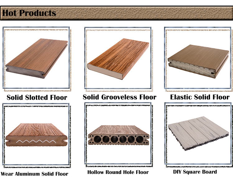 Co-Capped WPC Decking Tile Outdoor Floor Plastic Lumber with Waterproof Coating Layer